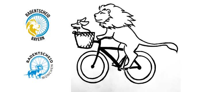 Radentscheid Löwe auf dem Fahrrad