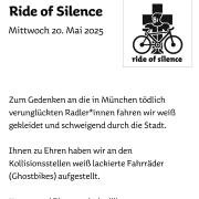 Ride of Silence Mittwoch 20. Mai 2026
