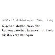 Diskussion auf dem Marienplatz👉 Weichen stellen: Was den Radwegeausbau bremst – und wie wir ihn voranbringen