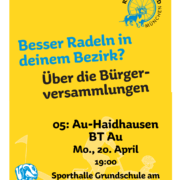 Auch Fußverkehr braucht Deine Stimme! Bürgerversammlung 2026 BA 05 Au-Haidhausen Bezirksteil Au