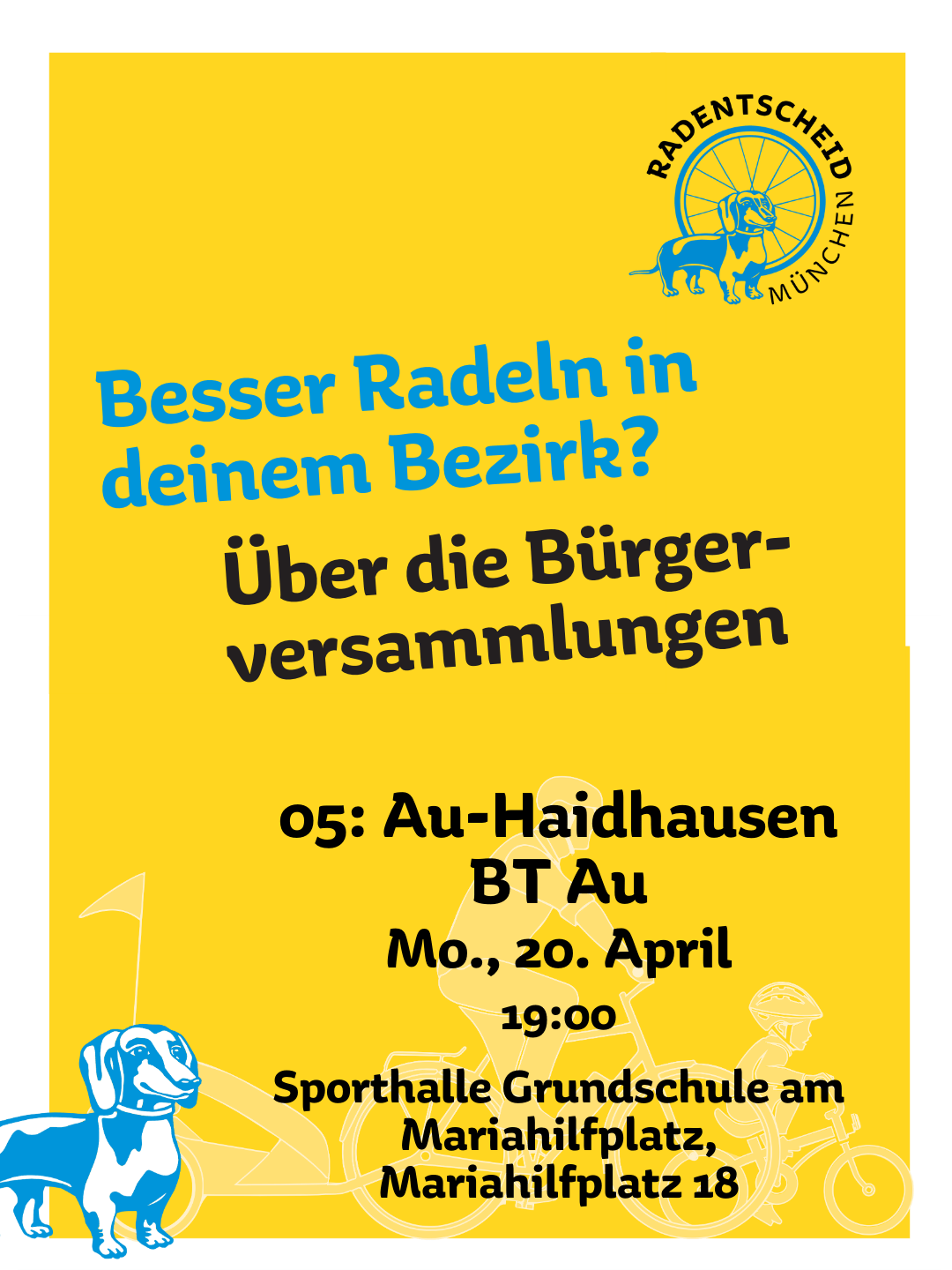 Auch Fußverkehr braucht Deine Stimme! Bürgerversammlung 2026 BA 05 Au-Haidhausen Bezirksteil Au