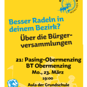 Bürgerversammlung 2026 BA 21 Pasing Obermenzing Bezirksteil Obermenzing