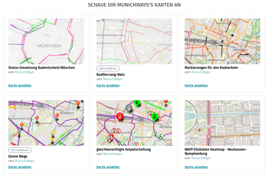 uMap MunichWays Kartenübersicht